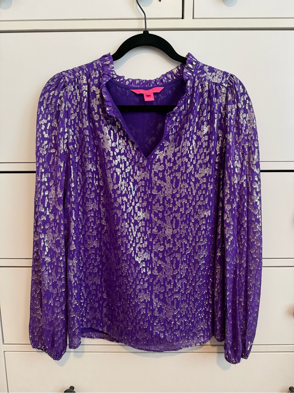 Lilly Pulitzer Purple Metallic Blouse